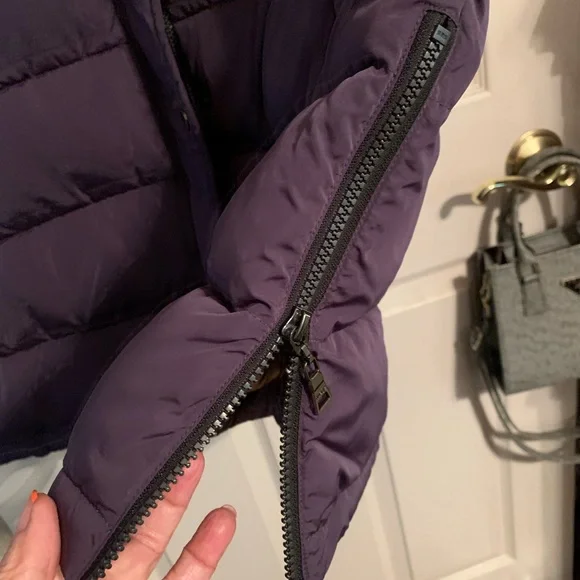 NUAGE Purple Hooded long ( to knees)Puffer Vest - Picture 8 of 10